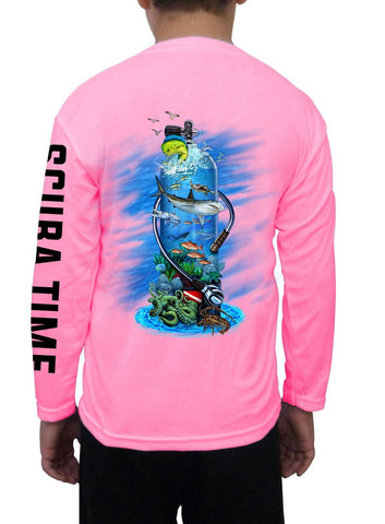Image of Kid's UPF 50 Long Sleeve Microfiber Moisture Wicking Performance Fishing Shirt Scuba Tank - Gamefish USA