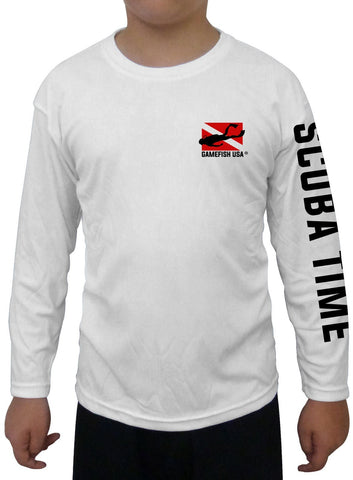 Image of Kid's UPF 50 Long Sleeve Microfiber Moisture Wicking Performance Fishing Shirt Scuba Tank - Gamefish USA