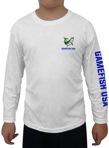 Image of Kid's UPF 50 Long Sleeve Microfiber Moisture Wicking Performance Fishing Shirt Snook - Gamefish USA