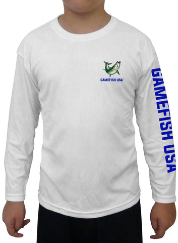 Image of Kid's UPF 50 Long Sleeve Microfiber Moisture Wicking Performance Fishing Shirt Tarpon - Gamefish USA