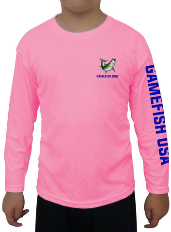 Image of Kid's UPF 50 Long Sleeve Microfiber Moisture Wicking Performance Fishing Shirt Tarpon - Gamefish USA