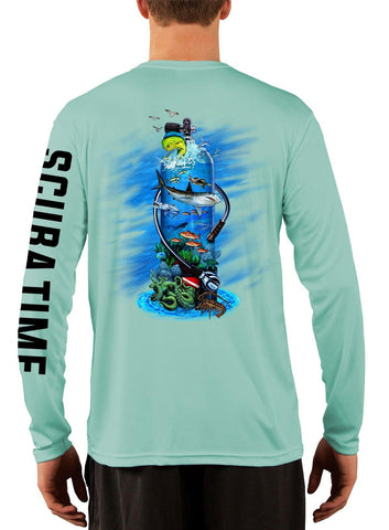 Image of Men's UPF 50 Long Sleeve Microfiber Moisture Wicking Performance Fishing Shirt Scuba Tank - Gamefish USA