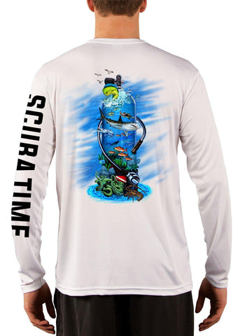 Image of Men's UPF 50 Long Sleeve Microfiber Moisture Wicking Performance Fishing Shirt Scuba Tank - Gamefish USA