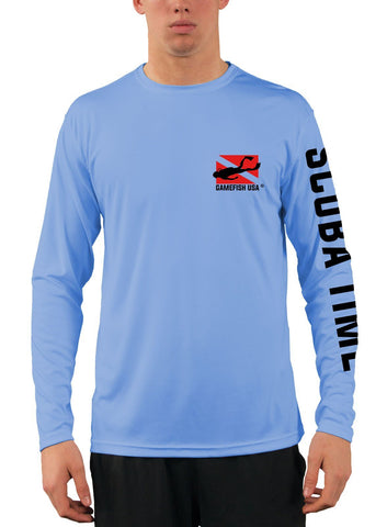 Image of Men's UPF 50 Long Sleeve Microfiber Moisture Wicking Performance Fishing Shirt Scuba Tank - Gamefish USA