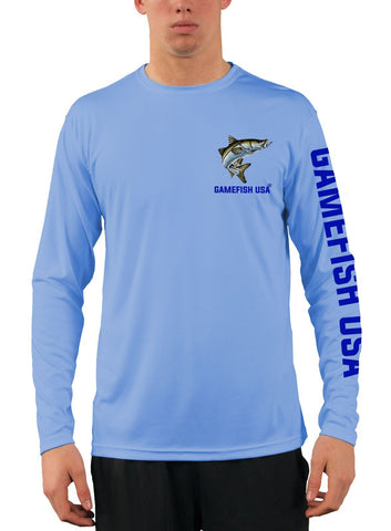 Image of Men's UPF 50 Long Sleeve Microfiber Moisture Wicking Performance Fishing Shirt Snook - Gamefish USA