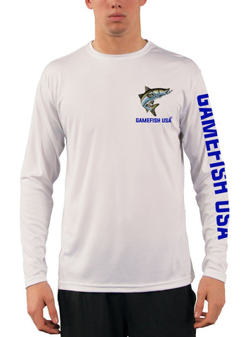 Image of Men's UPF 50 Long Sleeve Microfiber Moisture Wicking Performance Fishing Shirt Snook - Gamefish USA