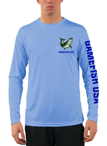 Image of Men's UPF 50 Long Sleeve Microfiber Moisture Wicking Performance Fishing Shirt Tarpon - Gamefish USA