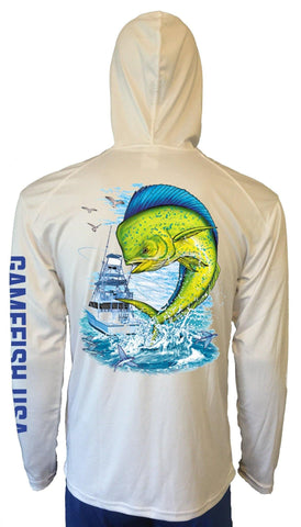 Image of UPF 50 Lightweight Microfiber Moisture Wicking Performance Fishing Hoodie Mahi - Gamefish USA