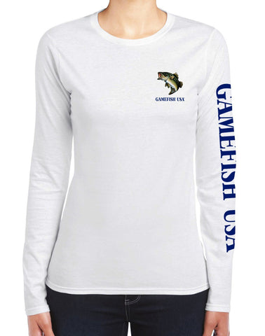 Image of Women's UPF 50 Lightweight Microfiber Moisture Wicking Performance Fishing Shirt Bass - Gamefish USA