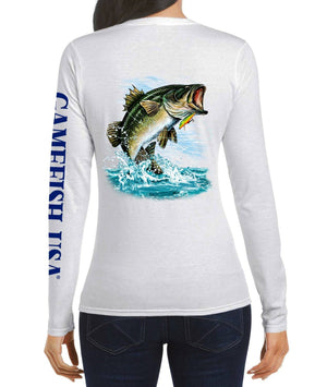 Women's UPF 50 Lightweight Microfiber Moisture Wicking Performance Fishing Shirt Bass - Gamefish USA