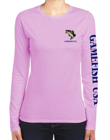 Image of Women's UPF 50 Lightweight Microfiber Moisture Wicking Performance Fishing Shirt Bass - Gamefish USA