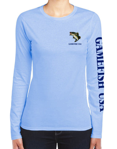 Image of Women's UPF 50 Lightweight Microfiber Moisture Wicking Performance Fishing Shirt EAT DRINK FISH - Gamefish USA