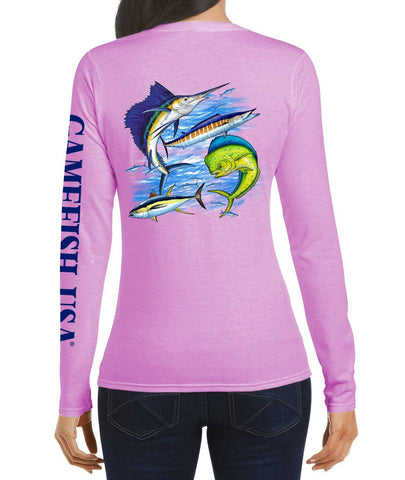 Image of Women's UPF 50 Lightweight Microfiber Moisture Wicking Performance Fishing Shirt Gamefish - Gamefish USA