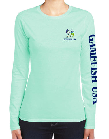 Image of Women's UPF 50 Lightweight Microfiber Moisture Wicking Performance Fishing Shirt Gamefish - Gamefish USA