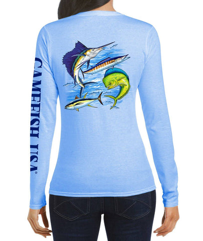 Image of Women's UPF 50 Lightweight Microfiber Moisture Wicking Performance Fishing Shirt Gamefish - Gamefish USA