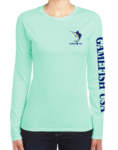 Image of Women's UPF 50 Lightweight Microfiber Moisture Wicking Performance Fishing Shirt Sailfish - Gamefish USA