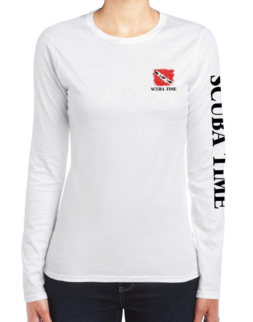 Women's UPF 50 Lightweight Microfiber Moisture Wicking Performance Fishing Shirt Scuba Diving Flag - Gamefish USA
