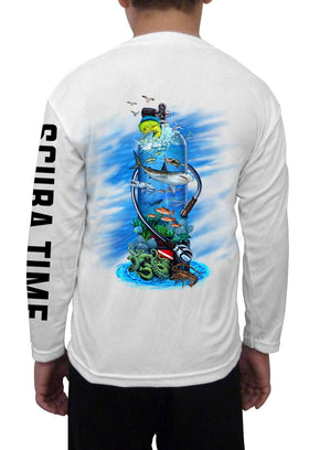 Kid's UPF 50 Long Sleeve Microfiber Moisture Wicking Performance Fishing Shirt Scuba Tank