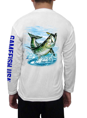 Kid's UPF 50 Long Sleeve Microfiber Moisture Wicking Performance Fishing Shirt Snook