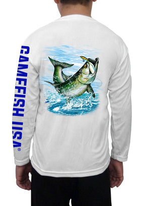 Kid's UPF 50 Long Sleeve Microfiber Moisture Wicking Performance Fishing Shirt Tarpon