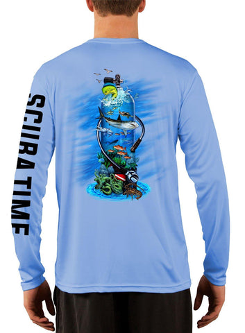 Image of Men's UPF 50 Long Sleeve Microfiber Moisture Wicking Performance Fishing Shirt Scuba Tank - Gamefish USA