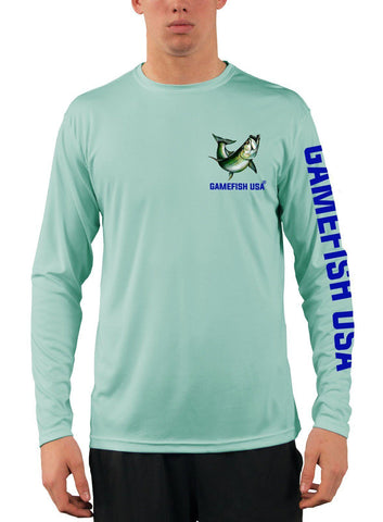 Image of Men's UPF 50 Long Sleeve Microfiber Moisture Wicking Performance Fishing Shirt Tarpon - Gamefish USA