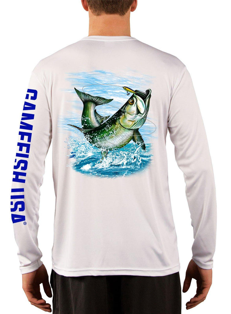 Men's UPF 50 Long Sleeve Microfiber Moisture Wicking Performance Fishing Shirt Tarpon - Gamefish USA