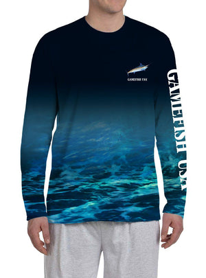 Men's UPF 50 Long Sleeve Microfiber Moisture Wicking Performance Marlin