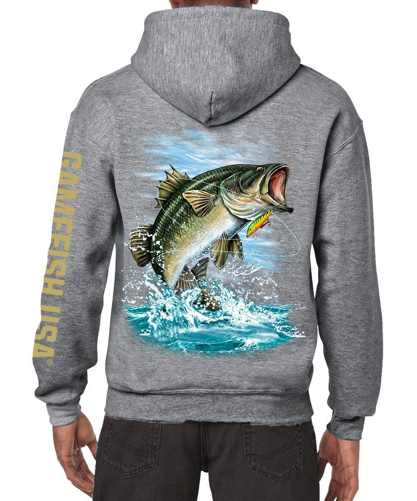 Pullover Fleece Hooded Fishing Sweatshirt Bass Fishing Hoodie - Gamefish USA