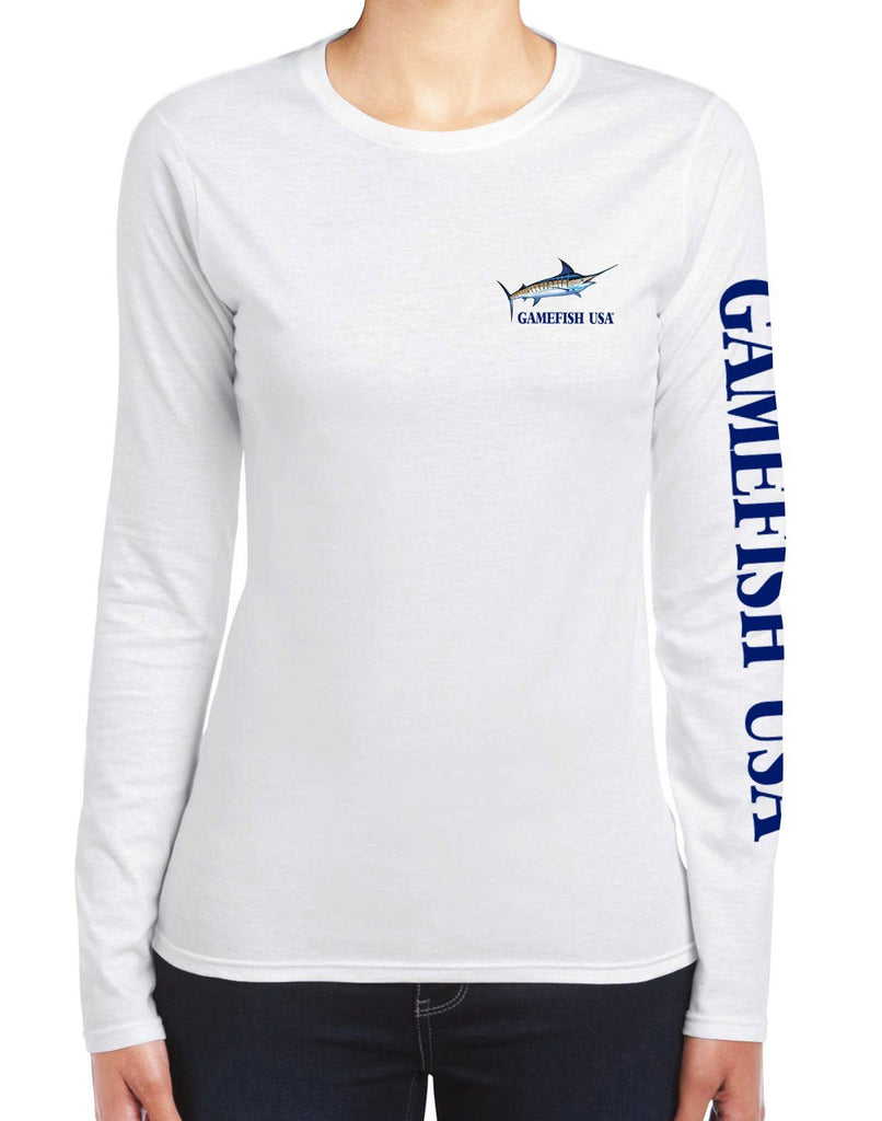 Women's UPF 50 Lightweight Microfiber Moisture Wicking Performance Fishing Shirt Marlin - Gamefish USA